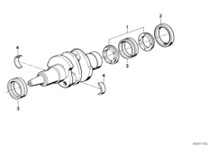 Подшипники коленчатого вала для MOTO 2472 R 65 (35KW) 0 (схема запасных частей)