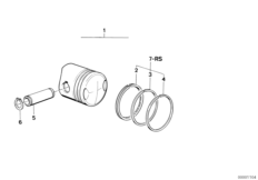 Поршень, детали цилиндра Nikasil для MOTO 2474 R 100 CS 0 (схема запасных частей)