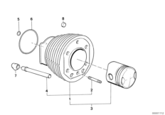 Биметаллический цилиндр для MOTO 248 R65LS 0 (схема запасных частей)