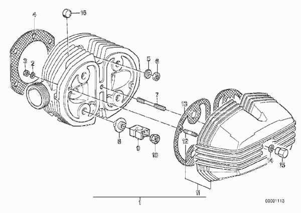 Головка блока цилиндров/крышка головки для BMW 248 R45 0 (схема запчастей)