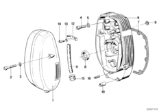 Крышка для MOTO 2474 R 100 /7T 0 (схема запасных частей)