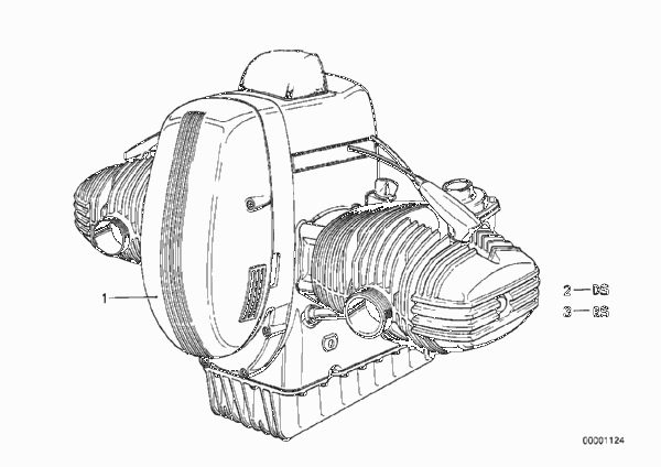 Двигатель для BMW 2474 R 100 /7 0 (схема запчастей)