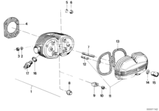 Головка блока цил., крышка, уплотнения для BMW 2477 R 80 TIC 0 (схема запасных частей)