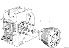 Силовой агрегат для BMW 2476 R75/5 0 (схема запасных частей)