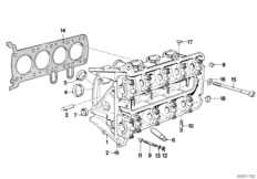 головка блока цилиндров для MOTO K589 K 100 RT 84 (0504,0505,0514) 0 (схема запасных частей)
