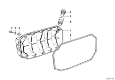 Крышка картера двигателя для BMW 89V1 K 100 RS (0523,0533) 0 (схема запасных частей)