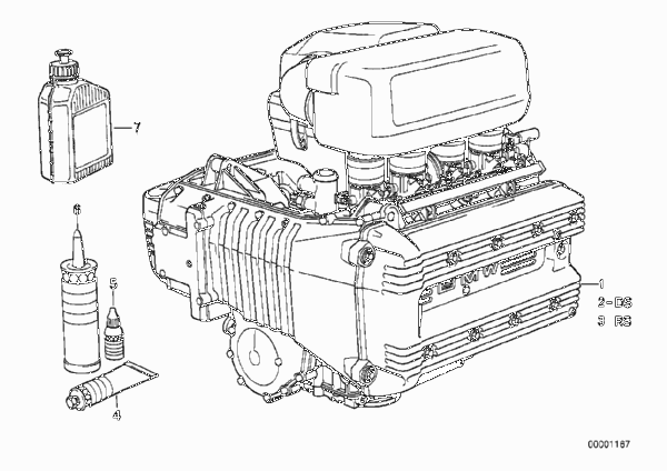 Двигатель для BMW K589 K 100 RT 84 (0504,0505,0514) 0 (схема запчастей)