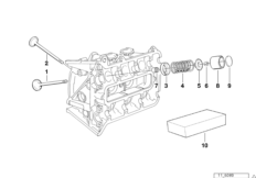 клапанное газораспределение для BMW K569 K 75 84 (0561) 0 (схема запасных частей)