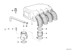 Впускной коллектор/всасывающий патрубок для BMW 89V1 K 1 (0525,0535) 0 (схема запасных частей)