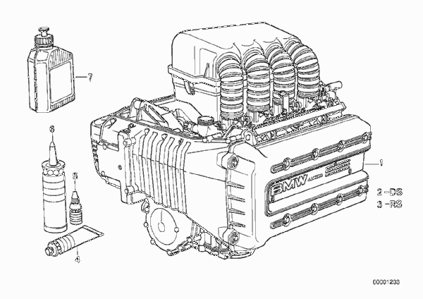 Двигатель для BMW 89V1 K 100 RS (0523,0533) 0 (схема запчастей)