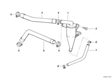 Система вентиляции картера двигателя для BMW 259S R 1100 RS 93 (0411,0416) 0 (схема запасных частей)