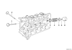 Впуск./выпуск.клапан мех.клап.газораспр. для BMW 89V1 K 1 (0525,0535) 0 (схема запасных частей)