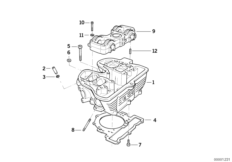 головка блока цилиндров для BMW E169 F 650 97 (0162) 0 (схема запасных частей)
