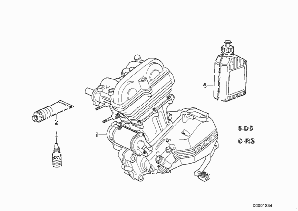 Двигатель для BMW R13 F 650 GS Dakar 00 (0173,0183) 0 (схема запчастей)
