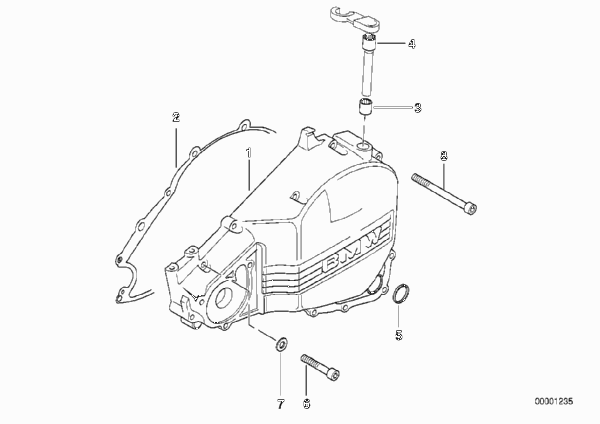 Крышка картера двигателя Л для BMW R13 F 650 GS 00 (0172,0182) 0 (схема запчастей)