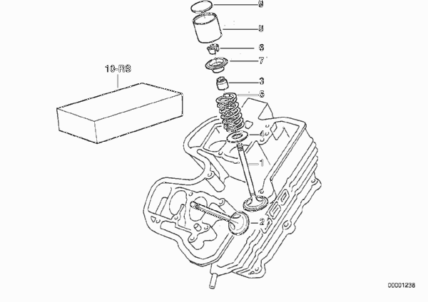 Впуск./выпуск.клапан мех.клап.газораспр. для BMW R13 F 650 GS Dakar 00 (0173,0183) 0 (схема запчастей)