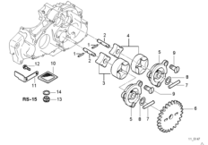 Детали масляного насоса для MOTO E169 F 650 94 (0161) 0 (схема запасных частей)
