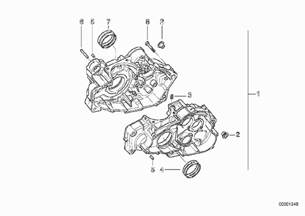 Картер двигателя дополнительные элементы для BMW E169 F 650 ST 97 (0163,0168) 0 (схема запчастей)