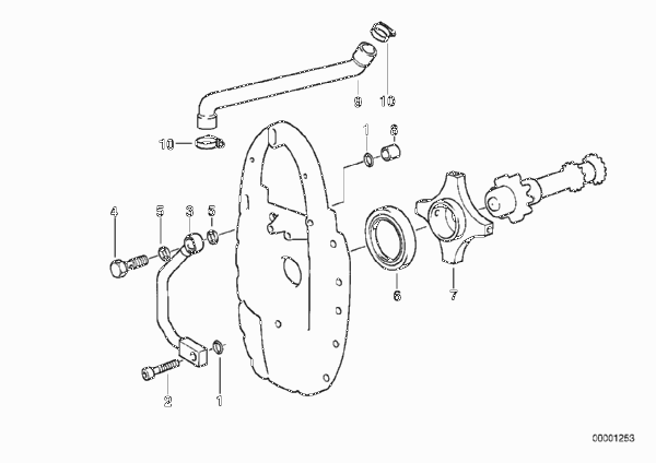 Система вентиляции картера двигателя для BMW 259T R 850 RT 96 (0412) 0 (схема запчастей)