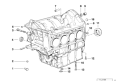 Блок цилиндров/дополнительные элементы для BMW 89V3 K 1200 RS 97 (0544,0554) 0 (схема запасных частей)