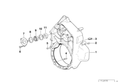Промежуточная часть картера для BMW K41 K 1200 RS 01 (0547,0557) 0 (схема запасных частей)