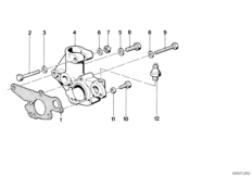 Фланец распределителя зажигания для BMW E30 316i M10 (схема запасных частей)