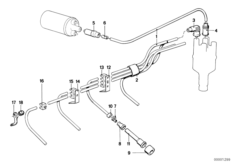 Жгут проводов высокого напряжения для BMW E12 520i M20 (схема запасных частей)