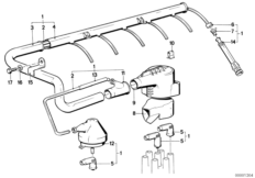 Жгут проводов высокого напряжения для BMW E30 323i M20 (схема запасных частей)