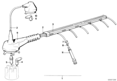 Жгут проводов высокого напряжения для BMW E28 525i M30 (схема запасных частей)