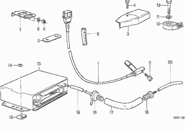Система зажигания для BMW E23 745i M30 (схема запчастей)