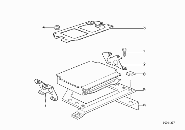Кронштейн ЭБУ для BMW E30 318is M42 (схема запчастей)