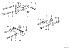 Элементы крепления генератора для BMW E12 520 M10 (схема запасных частей)