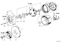 Детали генератора для BMW E28 520i M20 (схема запасных частей)