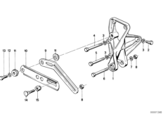 Элементы крепления генератора для BMW E28 518i M10 (схема запасных частей)
