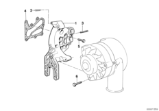 Элементы крепления генератора для BMW E38 750iL M73N (схема запасных частей)