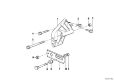 Элементы крепления генератора для BMW E34 525i M20 (схема запасных частей)