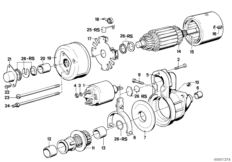 детали стартера для BMW E30 325ix M20 (схема запасных частей)
