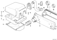 Вентиляция отсека управляющ.электроники для BMW E32 730iL M30 (схема запасных частей)
