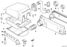 Реле двигателя/отсек упр.электроники для BMW E34 525i M20 (схема запасных частей)