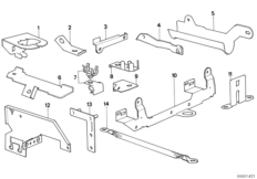 Элементы крепления жгута проводов для BMW E30 324td M21 (схема запасных частей)