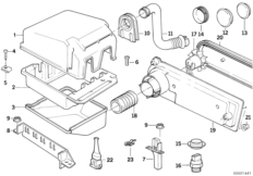 Реле двигателя/отсек упр.электроники для BMW E34 518i M43 (схема запасных частей)