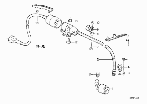 Система подогрева охлаждающей жидкости для BMW E28 524d M21 (схема запчастей)