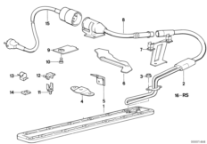 Система подогрева охлаждающей жидкости для BMW E32 750i M70 (схема запасных частей)