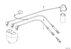 Провод высокого напряжения для BMW E34 530i M30 (схема запасных частей)