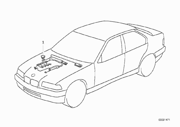 жгут проводов двигателя для BMW E34 525tds M51 (схема запчастей)