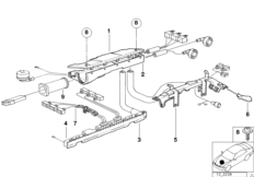 Элементы крепления жгута проводов для BMW E34 525ix M50 (схема запасных частей)