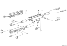 жгут проводов двигателя для BMW E36 316g M43 (схема запасных частей)
