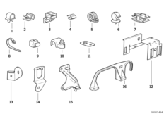 Элементы крепления жгута проводов для BMW E32 730i M60 (схема запасных частей)