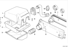Реле двигателя/отсек упр.электроники для BMW E32 740i M60 (схема запасных частей)