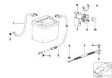 Провод батареи (батарея Зд) для BMW E36 318is M42 (схема запасных частей)